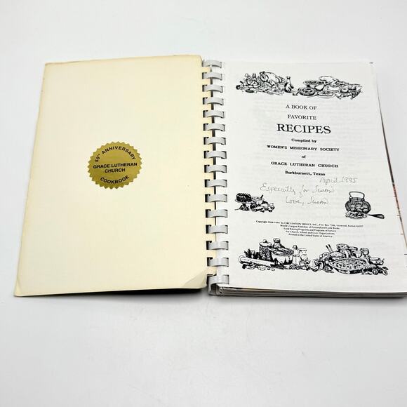 Grace Lutheran Church Cookbook Burkburnett Texas Community Local Recipes 1995 - Picture 3 of 7